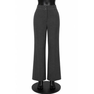 Lana Lee Womens Top Stitched Flat Front Casual Pants Size 8 Gray Knit Stretch